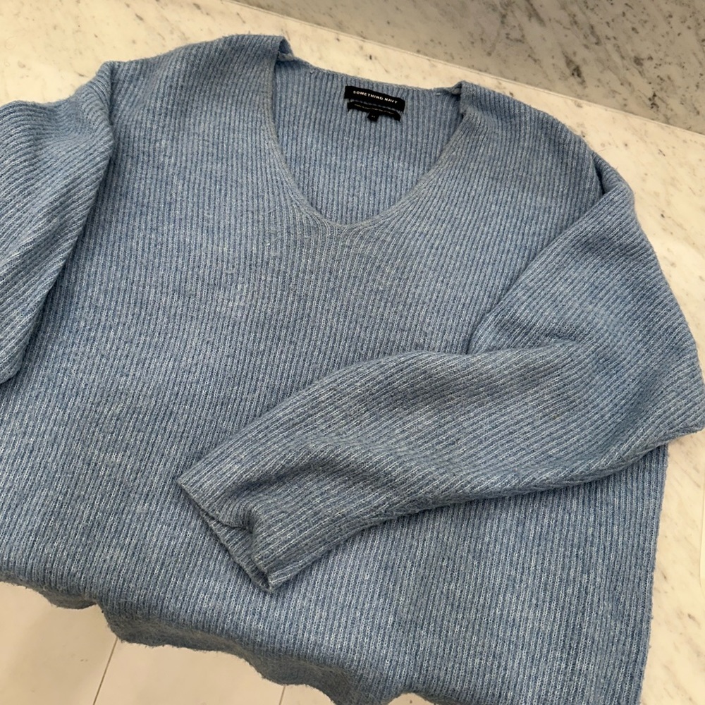 Something Navy Blue Oversized Sweater - XS